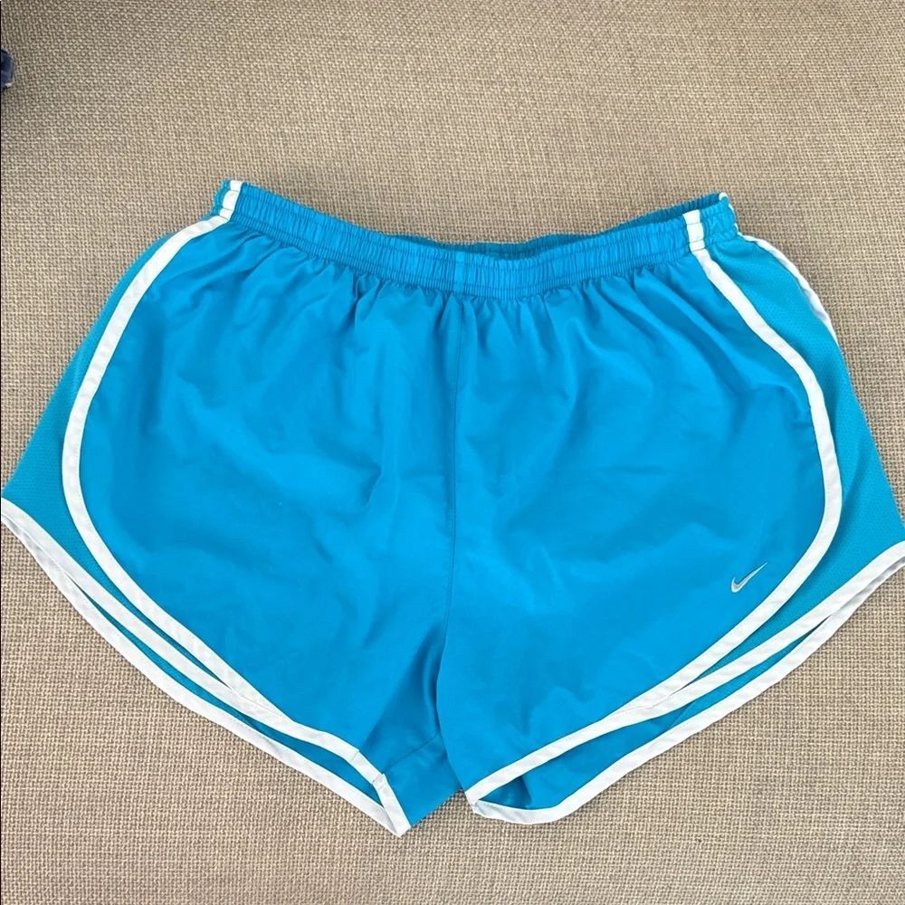 Nike Women's Athletic Shorts in Blue and White Size L